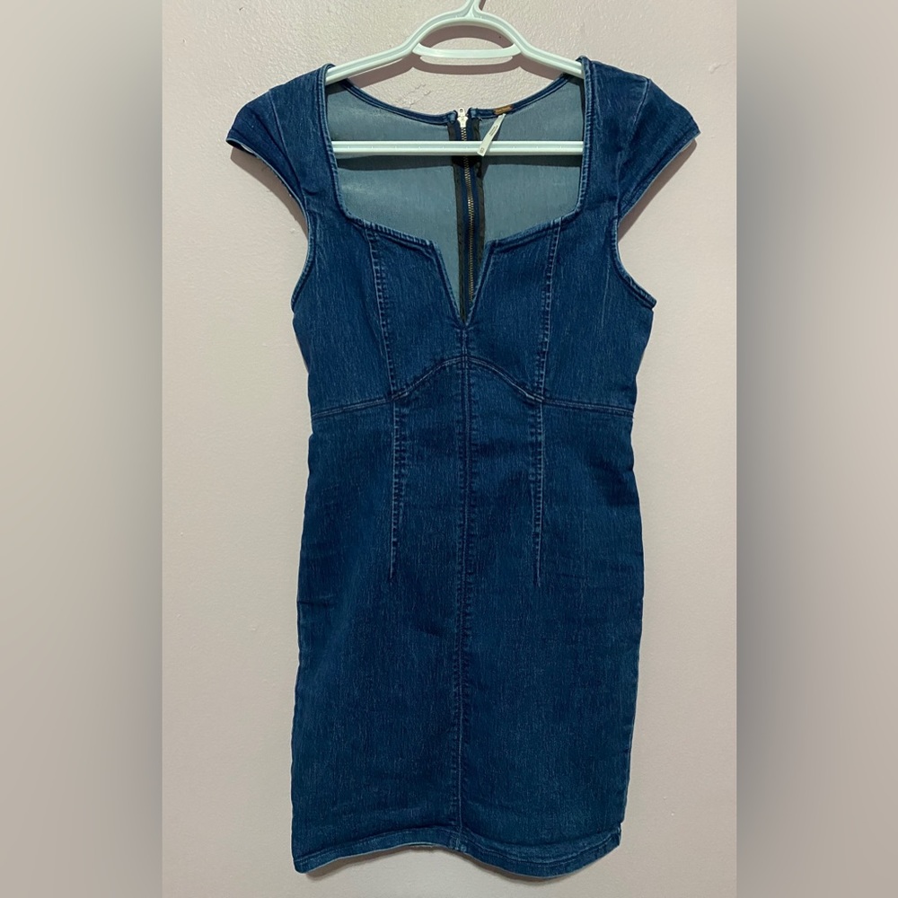 Free people denim bodycon dress